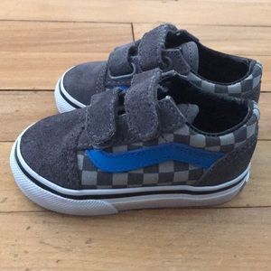 Vans, grey & blue checkered, toddler Vans - size 4